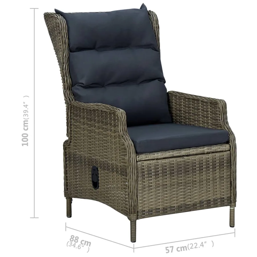 Ensemble à manger de jardin 7 pcs Marron - 11