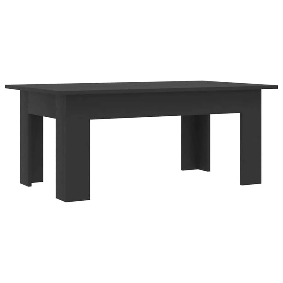 Table basse Noir 100x60x42 cm Bois d’ingénierie - 2