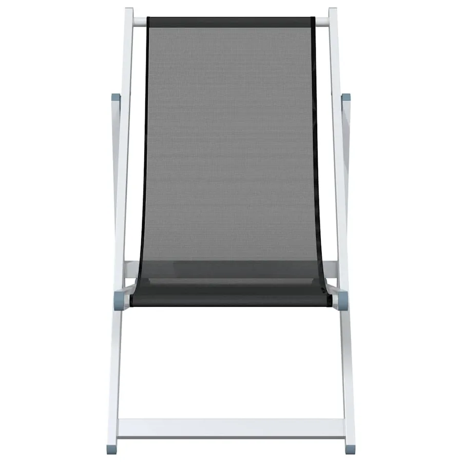 Chaises de plage pliantes lot de 2 gris aluminium et textilène - 4