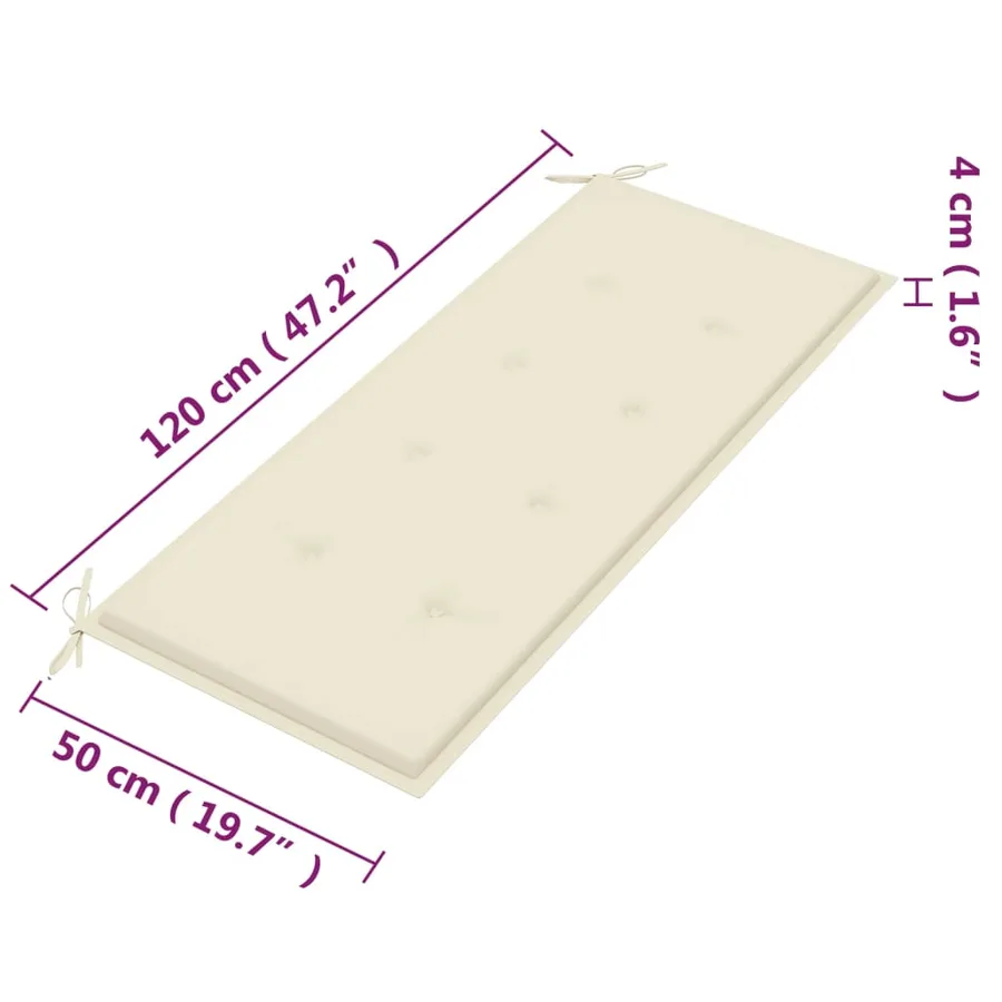 Banc de jardin 2 places avec coussin 120 cm Bois d'eucalyptus - 11