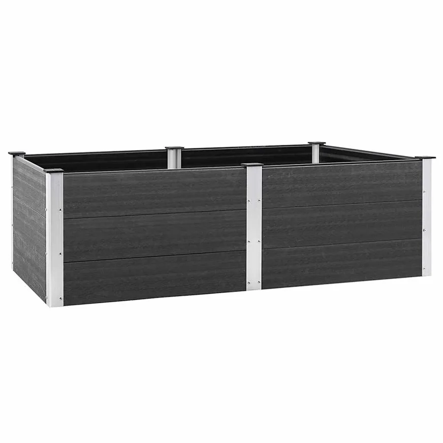 Lit surélevé de jardin 200x100x54 cm WPC Gris - 2