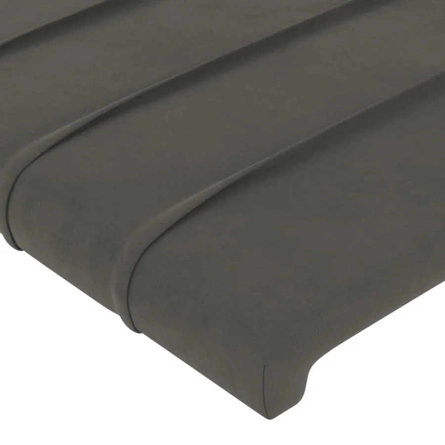 Tête de lit à LED Gris foncé 163x16x118/128 cm Velours - 6