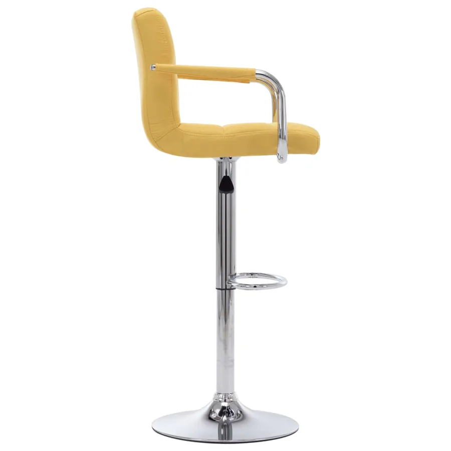 Chaise de bar Jaune Tissu - 3