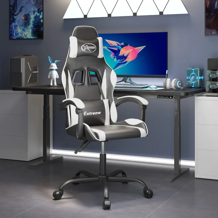 Chaise de jeu Noir et blanc Similicuir