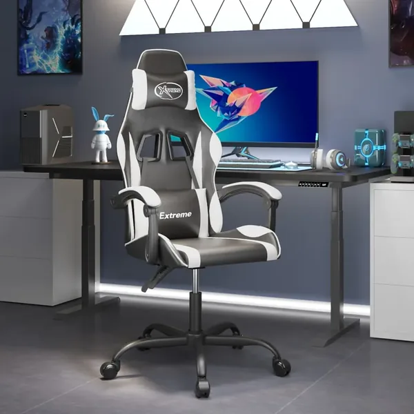 Chaise de jeu Noir et blanc Similicuir