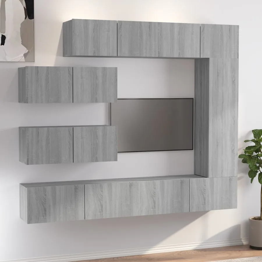 Ensemble de meubles TV 7 pcs Sonoma gris Bois d'ingénierie