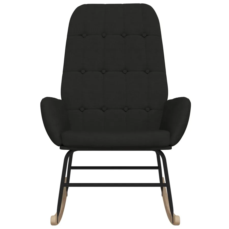 Chaise à bascule Noir Tissu - 3
