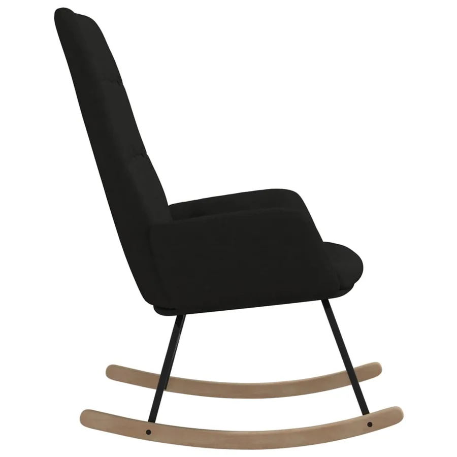 Chaise à bascule Noir Tissu - 4