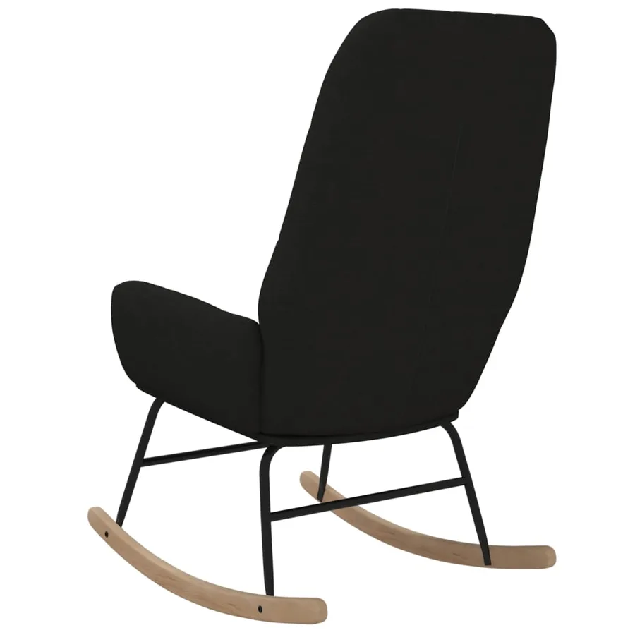 Chaise à bascule Noir Tissu - 5