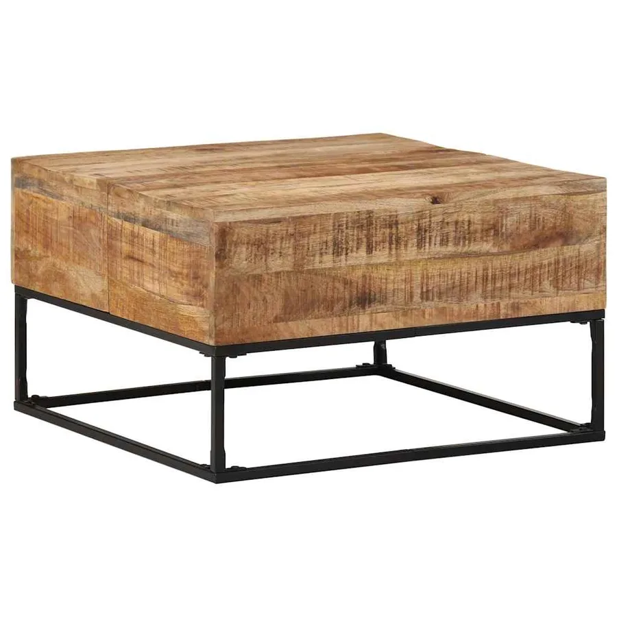 Table basse 68x68x41 cm Bois de manguier brut - 2