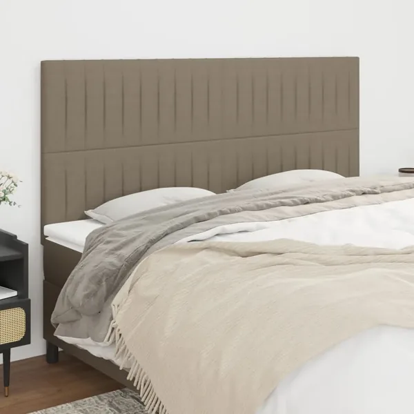Tête de lit Taupe 200x5x118/128 cm Tissu