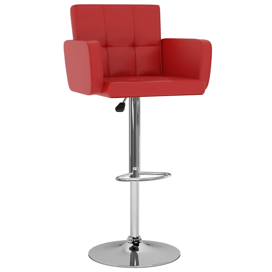 Tabourets de bar lot de 2 rouge similicuir - 2