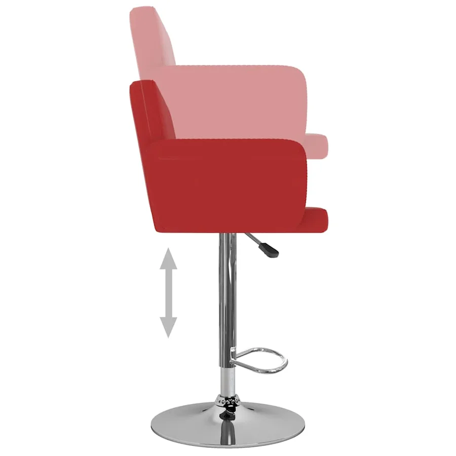 Tabourets de bar lot de 2 rouge similicuir - 5