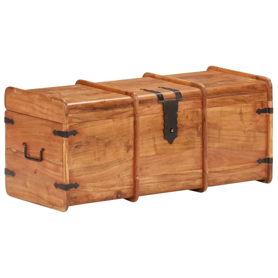 Coffre de rangement 90x40x40 cm Bois d'acacia solide - 10