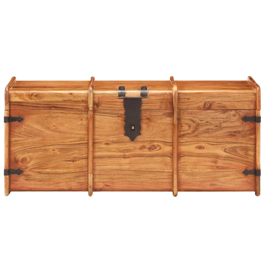 Coffre de rangement 90x40x40 cm Bois d'acacia solide - 3