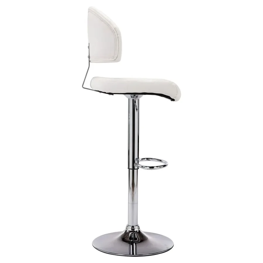Tabouret de bar Blanc Similicuir - 4