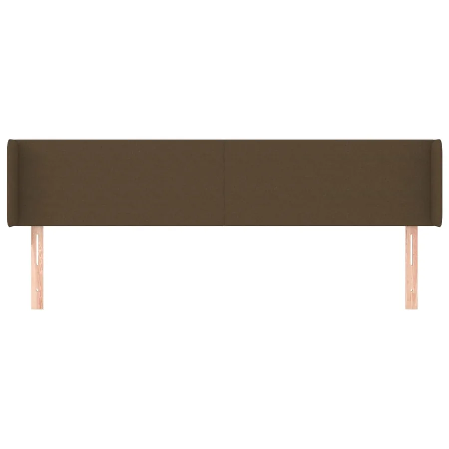 Tête de lit avec oreilles Marron Foncé 183x16x78/88 cm Tissu - 3