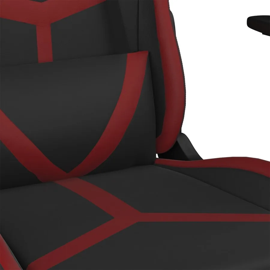 Chaise de jeu Noir et rouge bordeaux Similicuir - 8