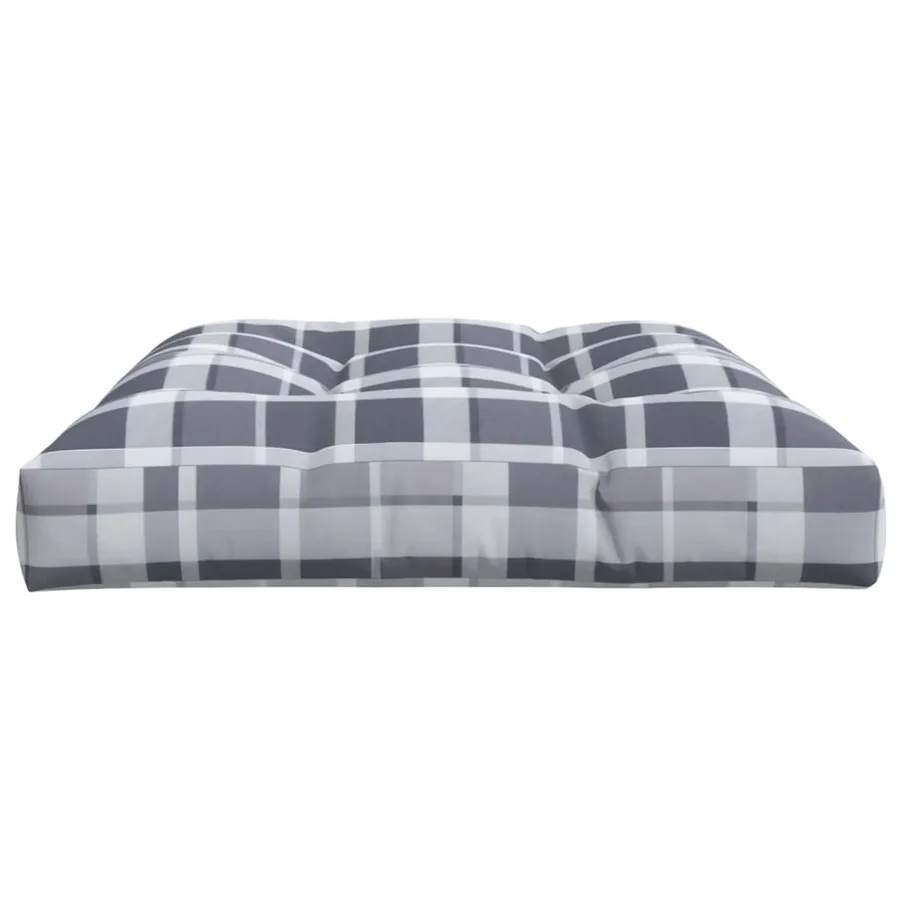 Coussin de palette motif à carreaux gris 120x80x12 cm tissu - 5