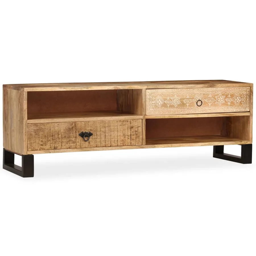 Meuble TV Bois massif de manguier 120 x 30 x 40 cm - 13