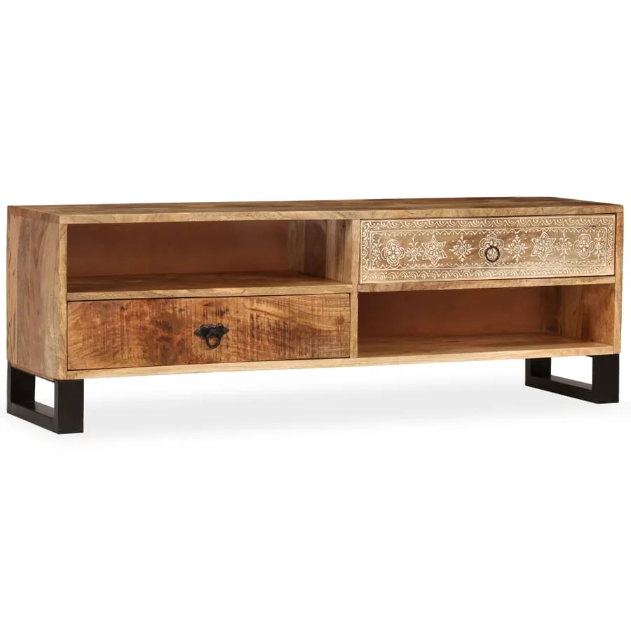 Meuble TV Bois massif de manguier 120 x 30 x 40 cm - 15