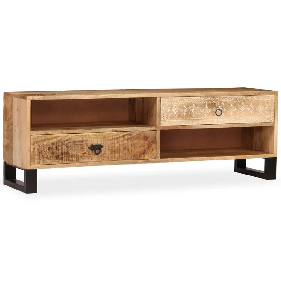 Meuble TV Bois massif de manguier 120 x 30 x 40 cm - 16