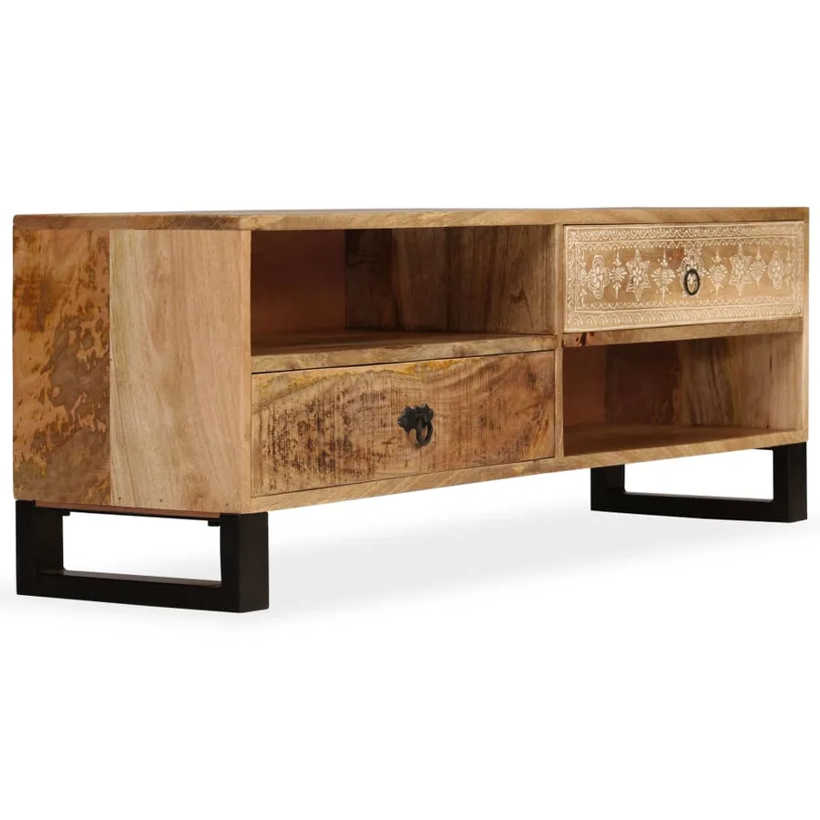 Meuble TV Bois massif de manguier 120 x 30 x 40 cm - 2