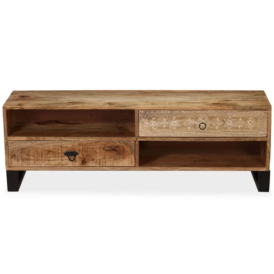 Meuble TV Bois massif de manguier 120 x 30 x 40 cm - 3