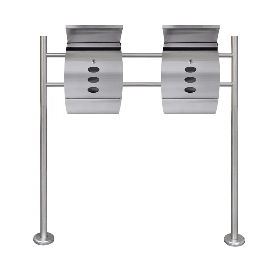 Double boîte à lettre sur support en acier inoxydable - 2