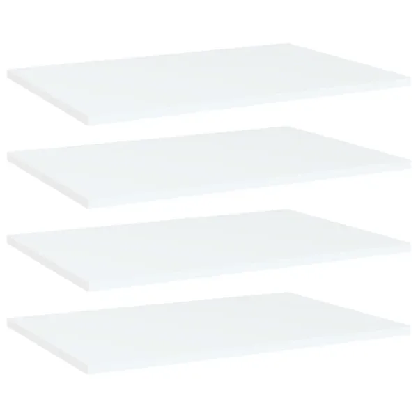 Panneaux de bibliothèque 4 pcs blanc bois d’ingénierie