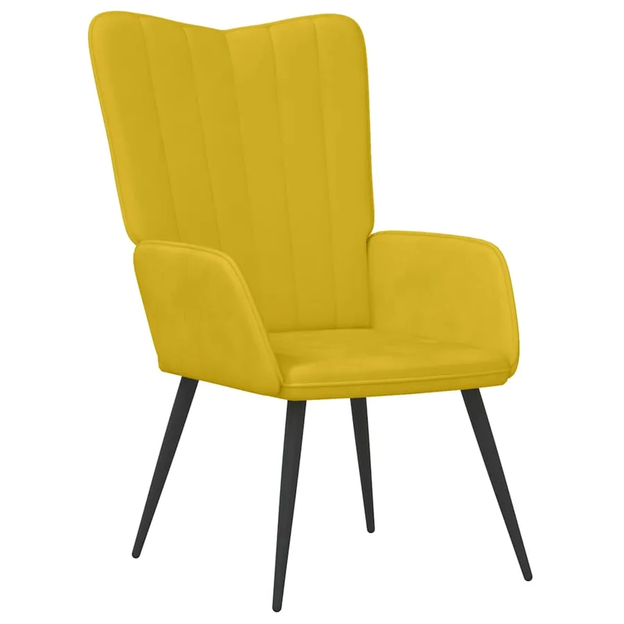 Chaise de relaxation Jaune moutarde Velours - 2