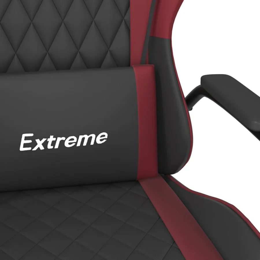 Chaise de jeu Noir et rouge bordeaux Similicuir - 11