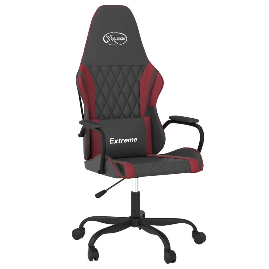Chaise de jeu Noir et rouge bordeaux Similicuir - 2
