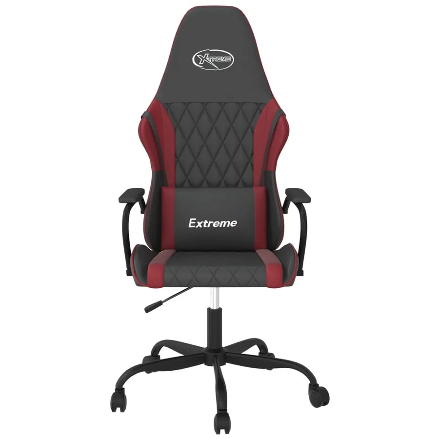 Chaise de jeu Noir et rouge bordeaux Similicuir - 3