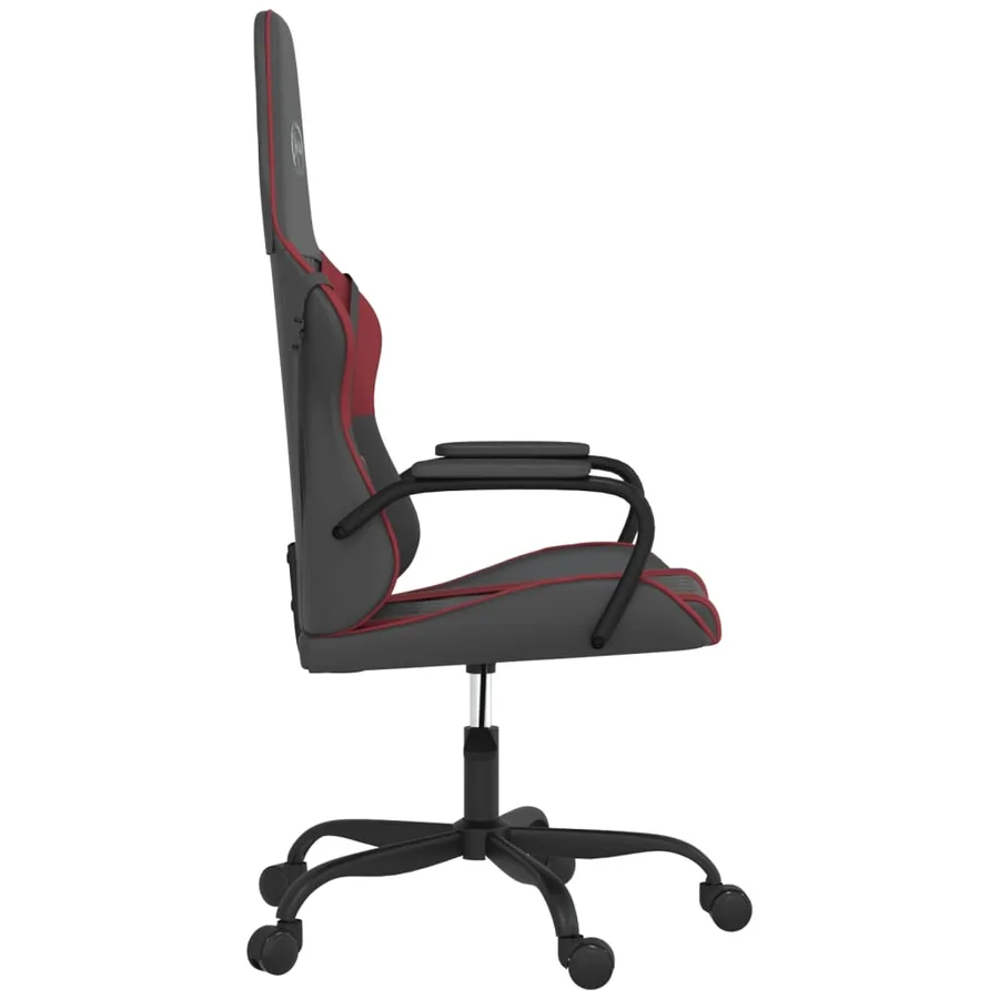 Chaise de jeu Noir et rouge bordeaux Similicuir - 4