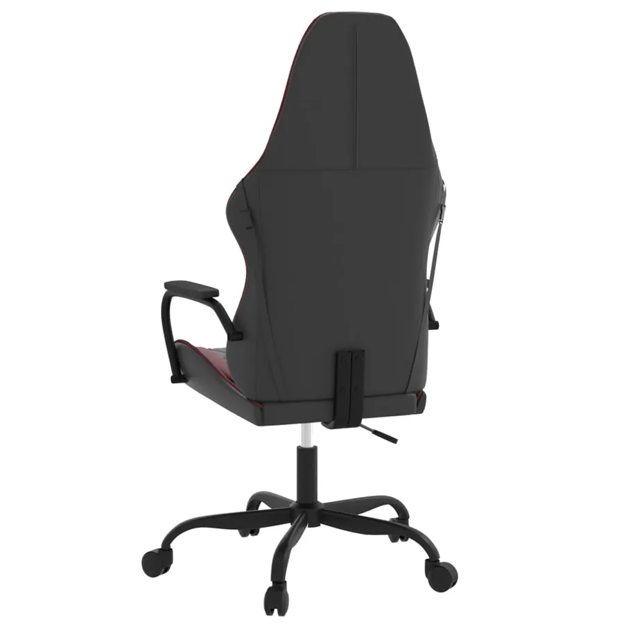 Chaise de jeu Noir et rouge bordeaux Similicuir - 5