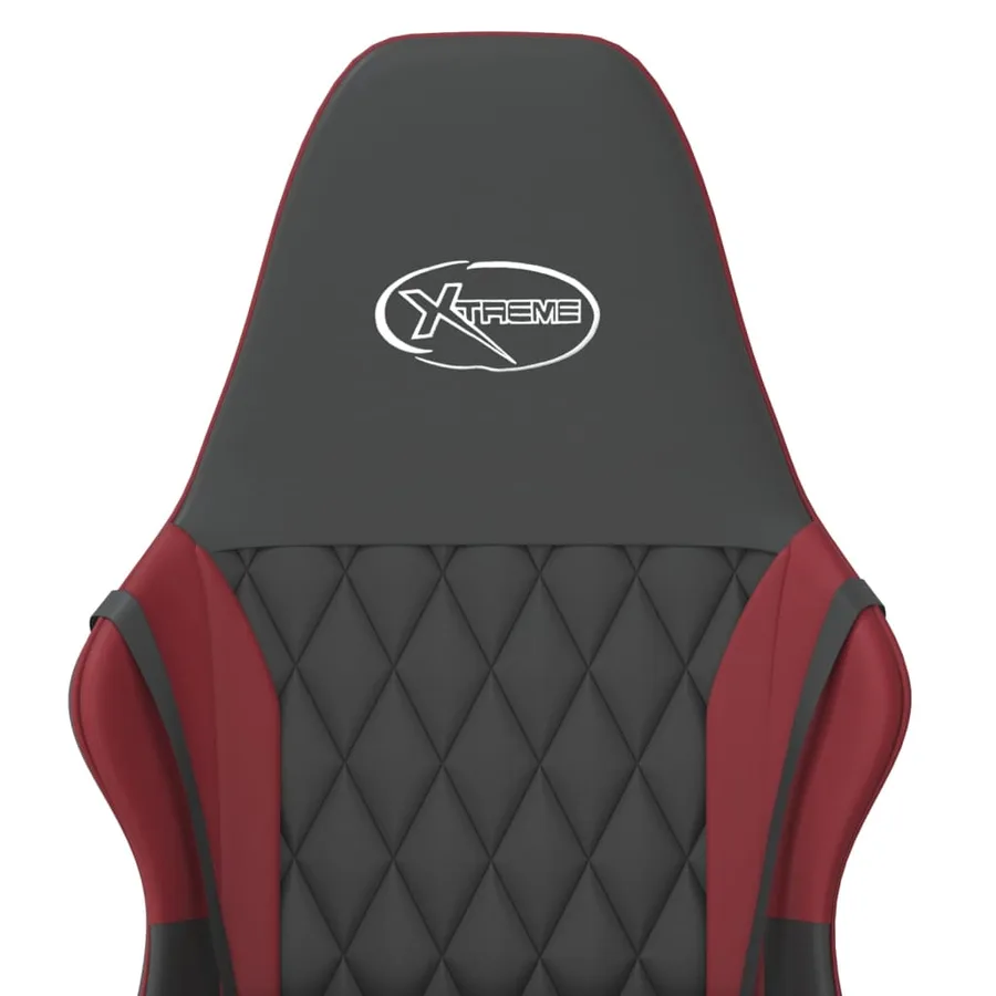 Chaise de jeu Noir et rouge bordeaux Similicuir - 9