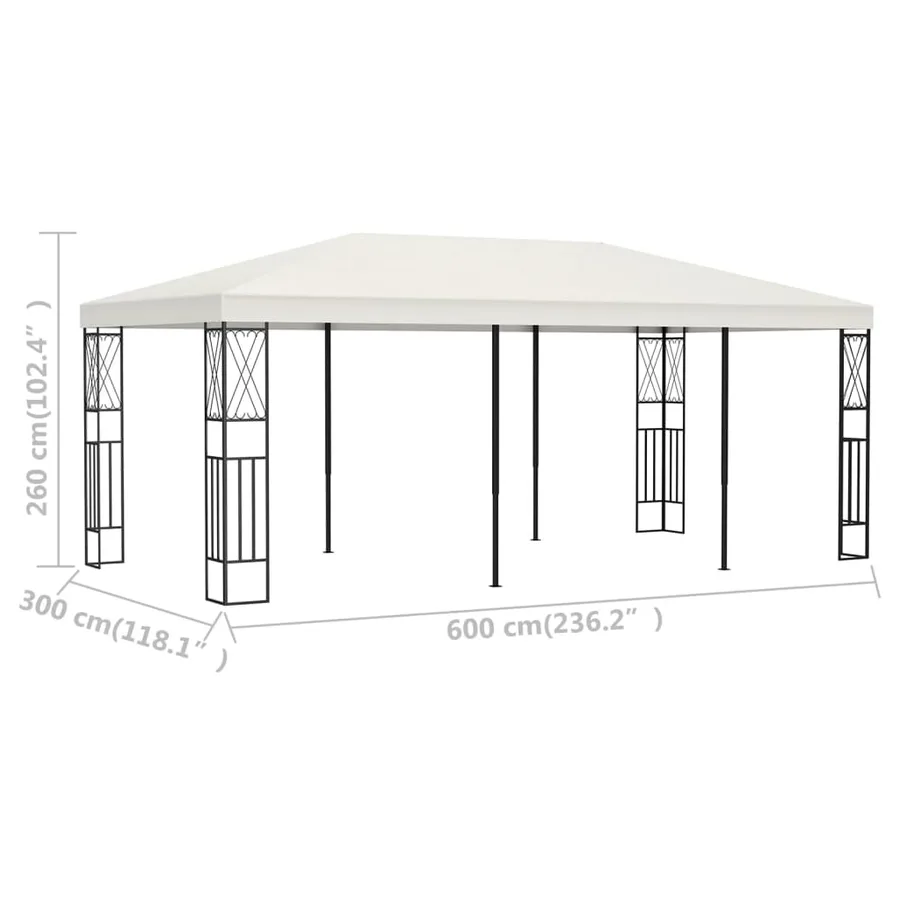 Belvédère 3x6 m Crème Tissu - 6