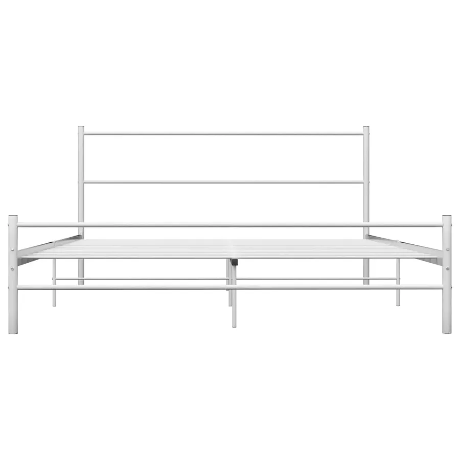Cadre de lit sans matelas blanc métal 120x200 cm - 3