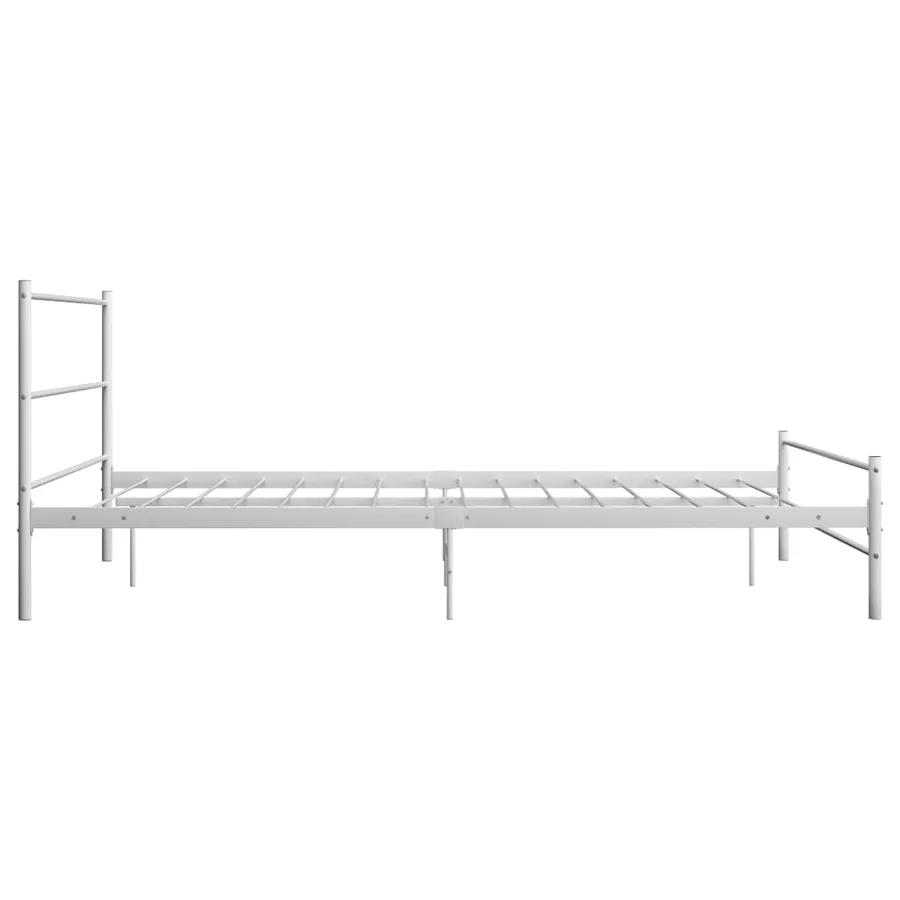 Cadre de lit sans matelas blanc métal 120x200 cm - 4