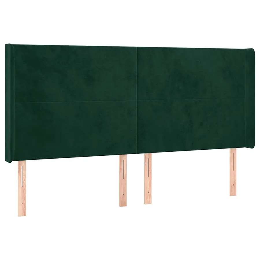 Tête de lit à LED Vert foncé 183x16x118/128 cm Velours - 3