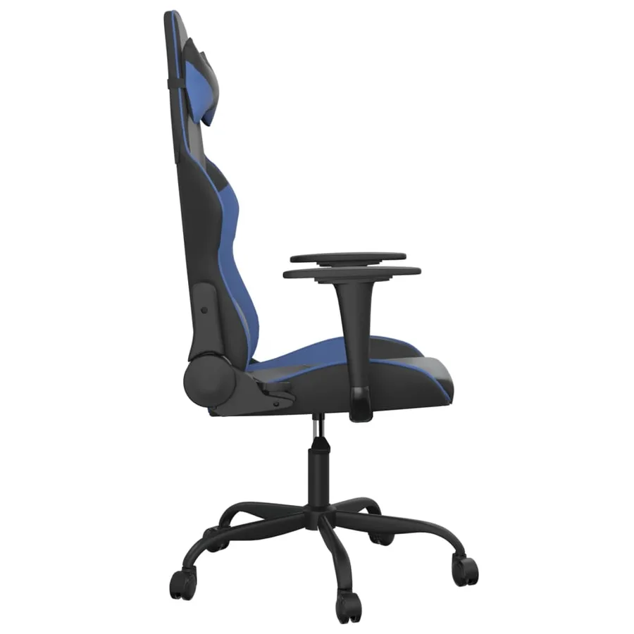 Chaise de jeu de massage Noir et bleu Similicuir - 4