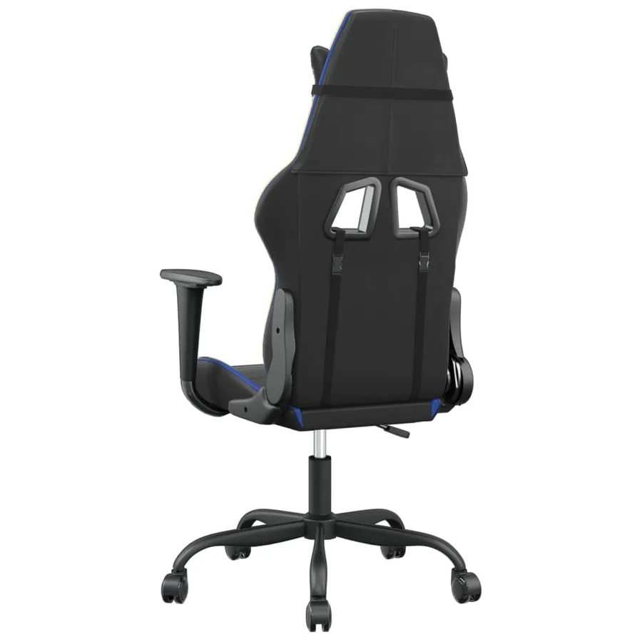 Chaise de jeu de massage Noir et bleu Similicuir - 5