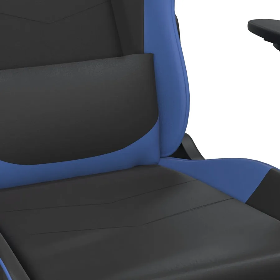 Chaise de jeu de massage Noir et bleu Similicuir - 8