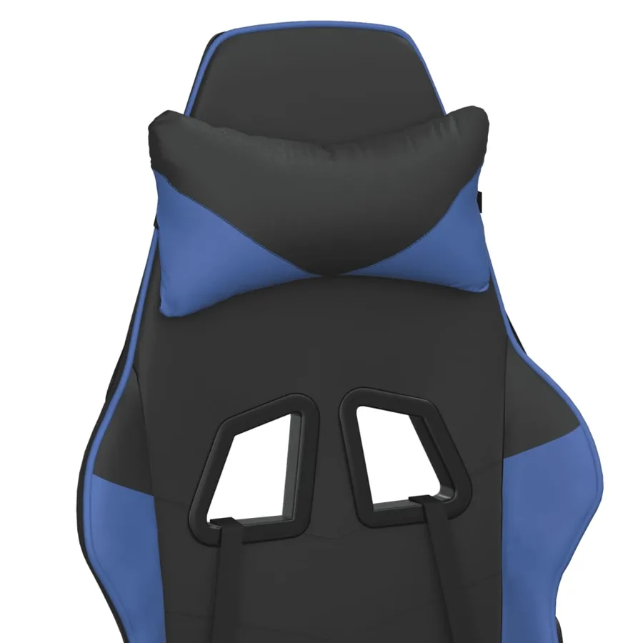 Chaise de jeu de massage Noir et bleu Similicuir - 9