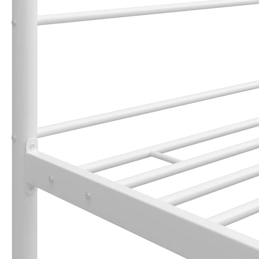 Cadre de lit à baldaquin sans matelas blanc 160x200 cm métal - 5