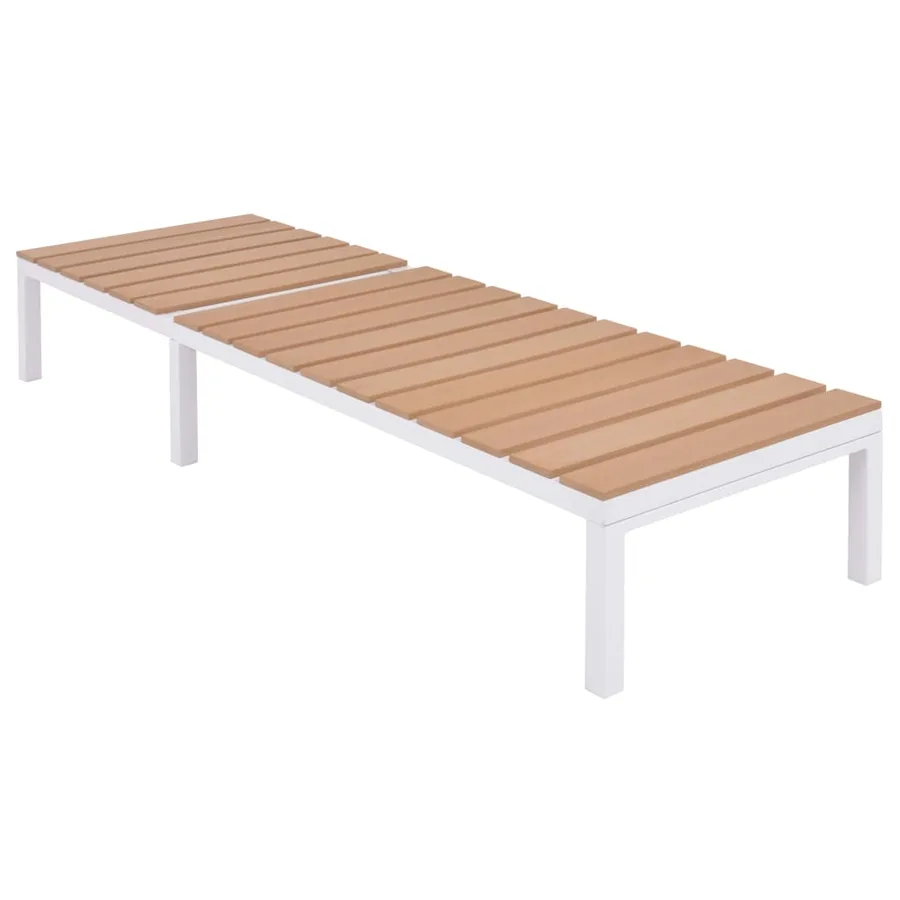 Chaise longue Aluminium et WPC Marron - 2