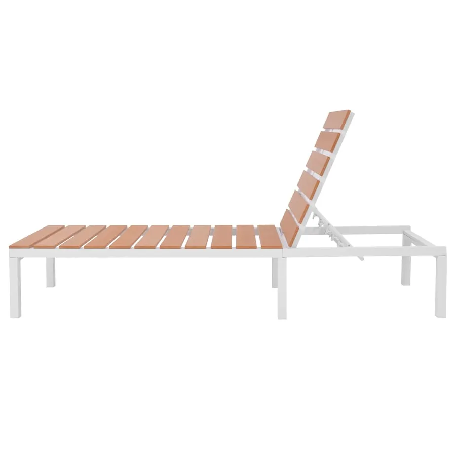 Chaise longue Aluminium et WPC Marron - 4