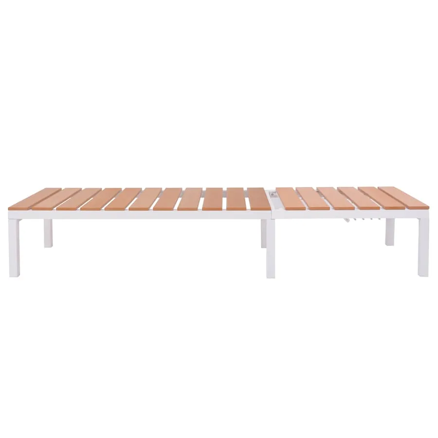 Chaise longue Aluminium et WPC Marron - 5