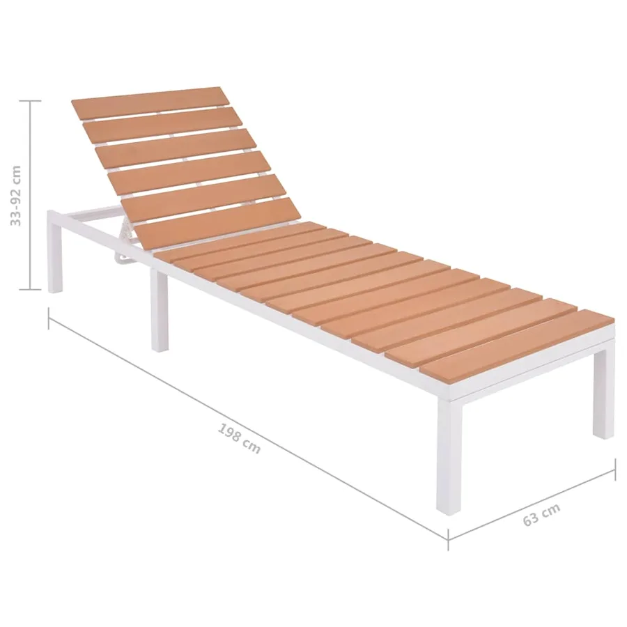 Chaise longue Aluminium et WPC Marron - 8